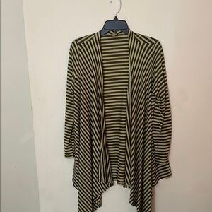 Haani Black and Olive Striped Cardigan